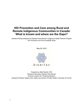 HIV Prevention and Care Among Rural and Remote Indigenous Communities in Canada: What Is Known and Where Are the Gaps?