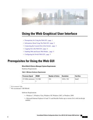 Using the Web Graphical User Interface