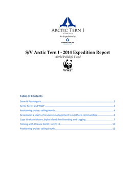S/V Arctic Tern I - 2014 Expedition Report World Wildlife Fund