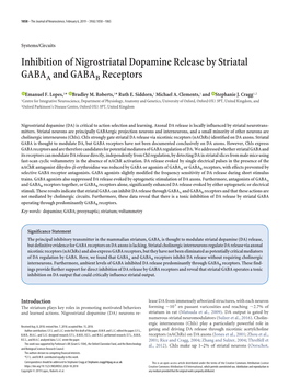 Inhibition of Nigrostriatal Dopamine Release by Striatal GABAA And