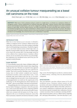 An Unusual Collision Tumour Masquerading As a Basal Cell Carcinoma on the Nose