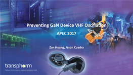 Preventing Gan Device VHF Oscillation APEC 2017