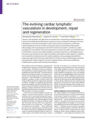 The Evolving Cardiac Lymphatic Vasculature in Development, Repair and Regeneration