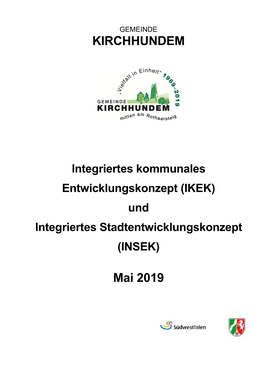 IKEK) Und Integriertes Stadtentwicklungskonzept (INSEK