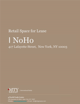 I Noho 417 Lafayette Street, New York, NY 10003