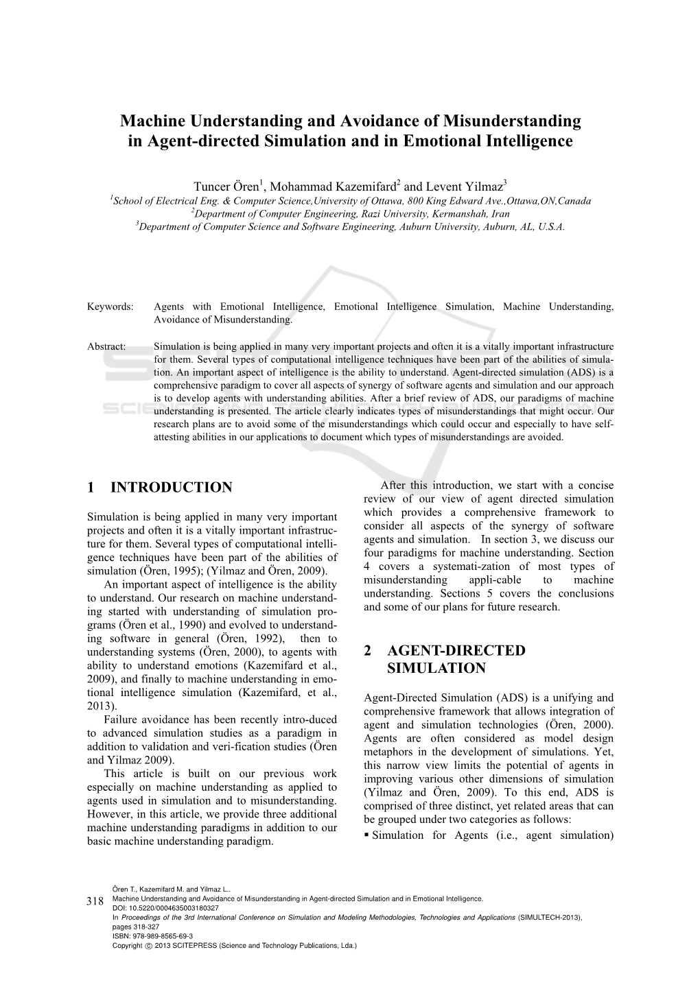 Machine Understanding and Avoidance of Misunderstanding in Agent-Directed Simulation and in Emotional Intelligence