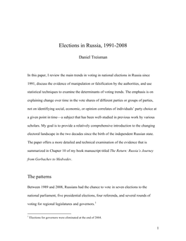 Elections in Russia, 1991-2008