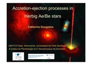 Accretion-Ejection Processes in Herbig Ae/Be Stars