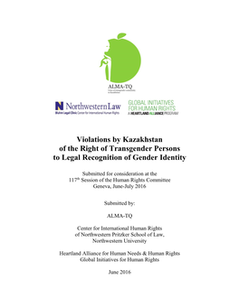 Violations by Kazakhstan of the Right of Transgender Persons to Legal Recognition of Gender Identity