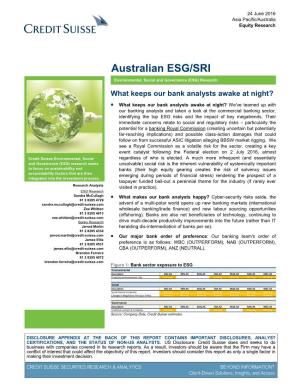 Australian ESG/SRI
