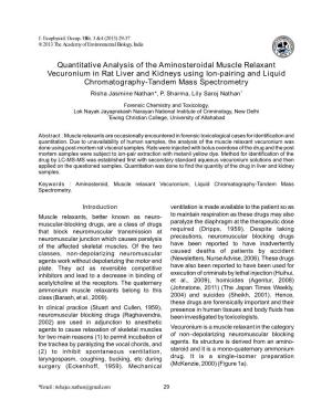 Quantitative Analysis of the Aminosteroidal Muscle Relaxant