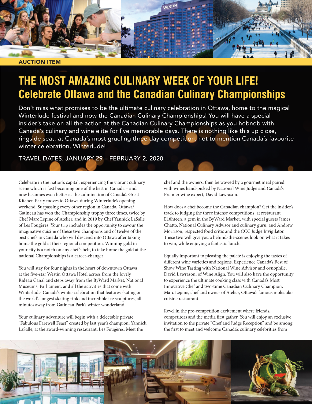 Celebrate Ottawa and the Canadian Culinary Championships