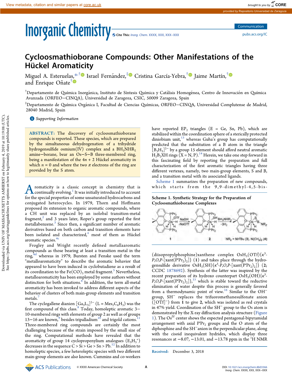 Cycloosmathioborane Compounds: Other Manifestations of the Hückel