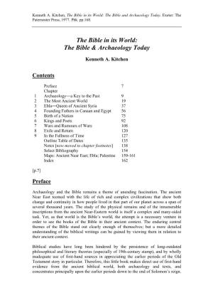 The Bible in Its World: the Bible & Archaeology Today
