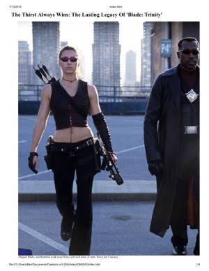 The Thirst Always Wins: the Lasting Legacy of 'Blade: Trinity'
