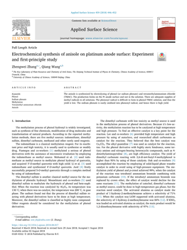 Electrochemical Synthesis of Anisole on Platinum Anode Surface