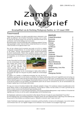 Zambia Nieuwsbrief Kwartaalblad Van De Stichting Werkgroep Zambia Nr