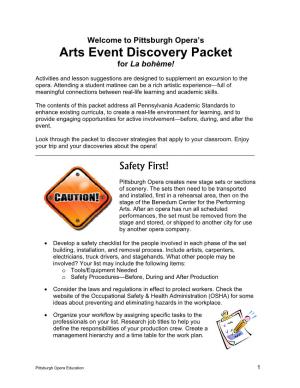 Arts Event Discovery Packet for La Bohème!