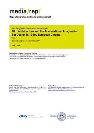 Film Architecture and the Transnational Imagination : Set Design in 1930S European Cinema 2007