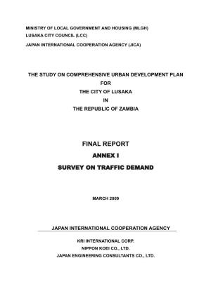 Final Report Final Report Voannexlume Iii Volume Iii Pre-Feasurveyibility S Ontu Dtrafficy of Pr Idemandority Project Pre-Feaibility Study of Priority Project