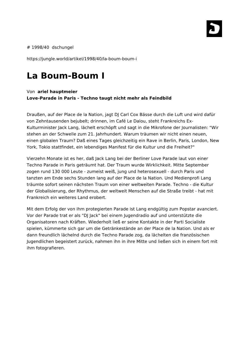 La Boum-Boum I