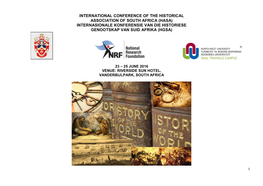 Hasa) Internasionale Konferensie Van Die Historiese Genootskap Van Suid Afrika (Hgsa)