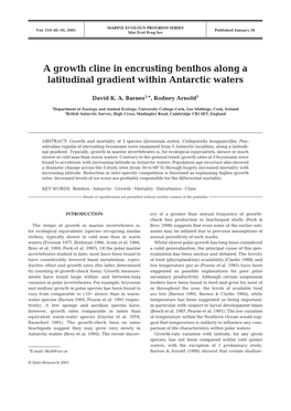 A Growth Cline in Encrusting Benthos Along a Latitudinal Gradient Within Antarctic Waters