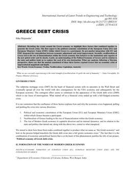 Greece Debt Crisis