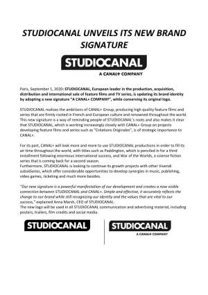 Studiocanal Unveils Its New Brand Signature