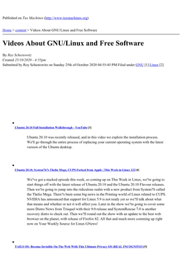 Videos About GNU/Linux and Free Software