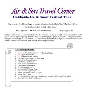 Hokkaido Ice & Snow Festival Tour