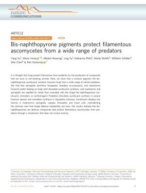 Bis-Naphthopyrone Pigments Protect Filamentous Ascomycetes