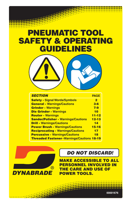 Pneumatic Tool Safety & Operating Guidelines