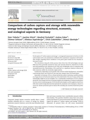 Comparison of Carbon Capture and Storage with Renewable Energy Technologies Regarding Structural, Economic, and Ecological Aspects in Germany