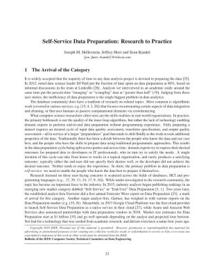Self-Service Data Preparation: Research to Practice