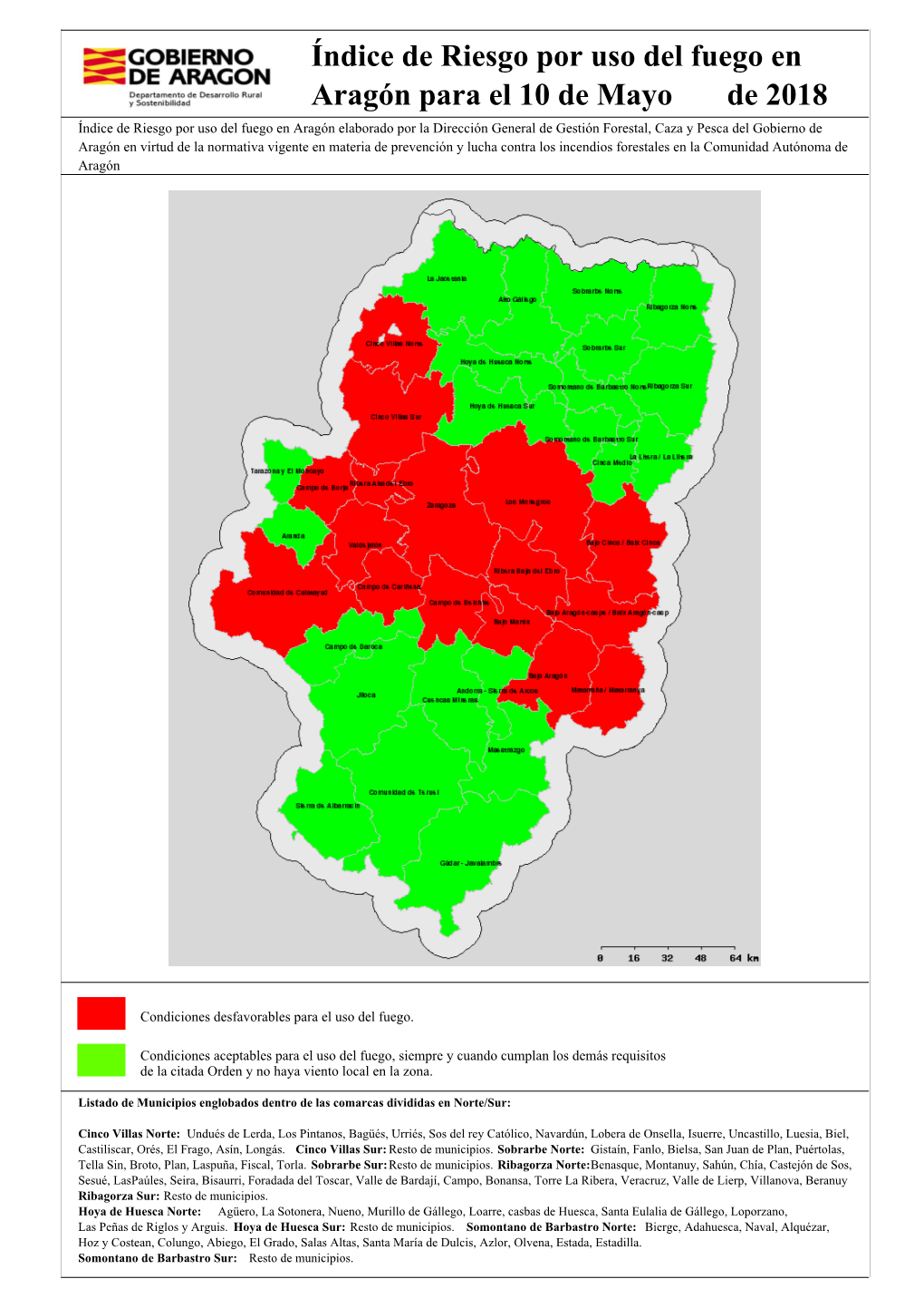 Índice De Riesgo Por Uso Del Fuego En Aragón Para El 10 De Mayo De 2018