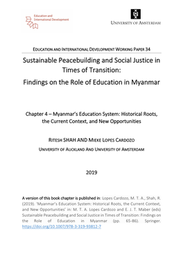 Findings on the Role of Education in Myanmar