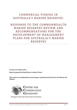 Commercial Fishing in Australia's Marine Reserves