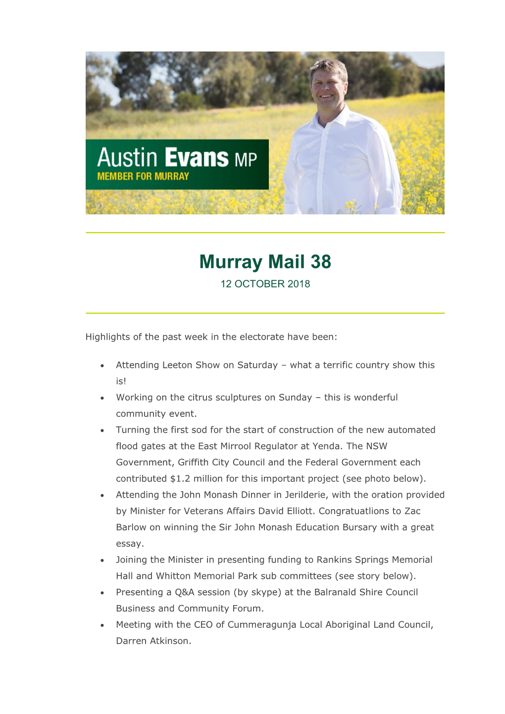 Murray Mail 38 12 OCTOBER 2018