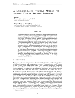 A Learning-Based Iterative Method for Solving Vehicle