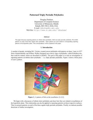Patterned Triply Periodic Polyhedra