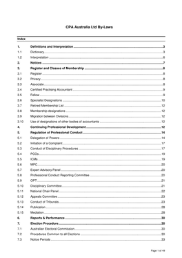 Discipline By-Law Amendments