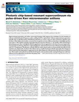 Photonic Chip-Based Resonant Supercontinuum Via Pulse-Driven Kerr Microresonator Solitons Miles H