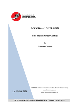 OCCASIONAL PAPER 1/2021 Sino-Indian Border Conflict