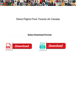 Direct Flights from Toronto Air Canada