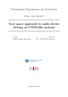 User Space Approach to Audio Device Driving on UNIX-Like Systems
