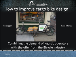 How to Improve Cargo Bike Design