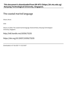 The Coastal Marind Language