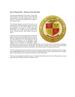 History of the City Seal (PDF)