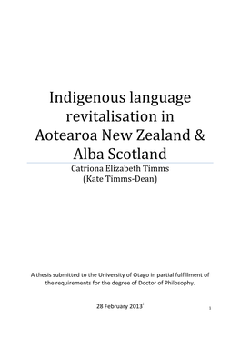 Indigenous Language Revitalisation in Aotearoa New Zealand & Alba